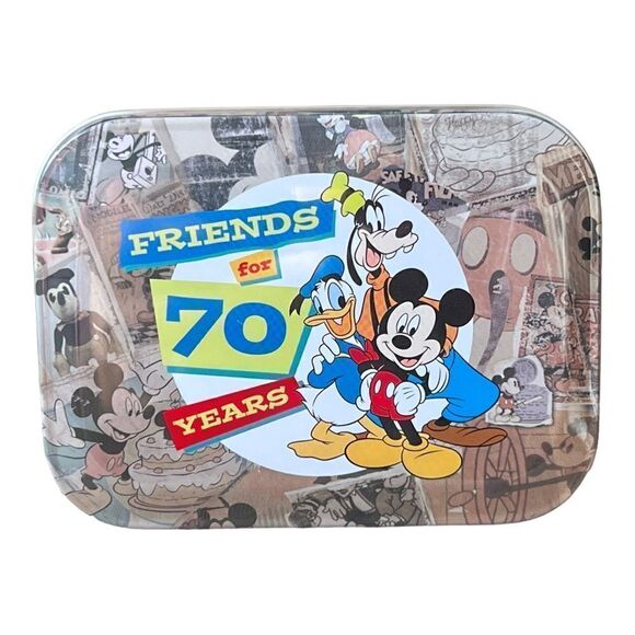 Disney Mickey Mouse 70 Years of Friendship Silver Quartz Watch in Tin EUC - Picture 2 of 11